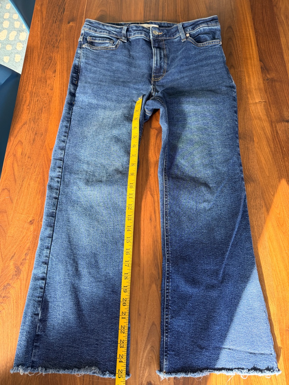 Mango Sienna Dark Blue High-Rise cropped Flared Jeans - size 10 - Picture 4 of 6